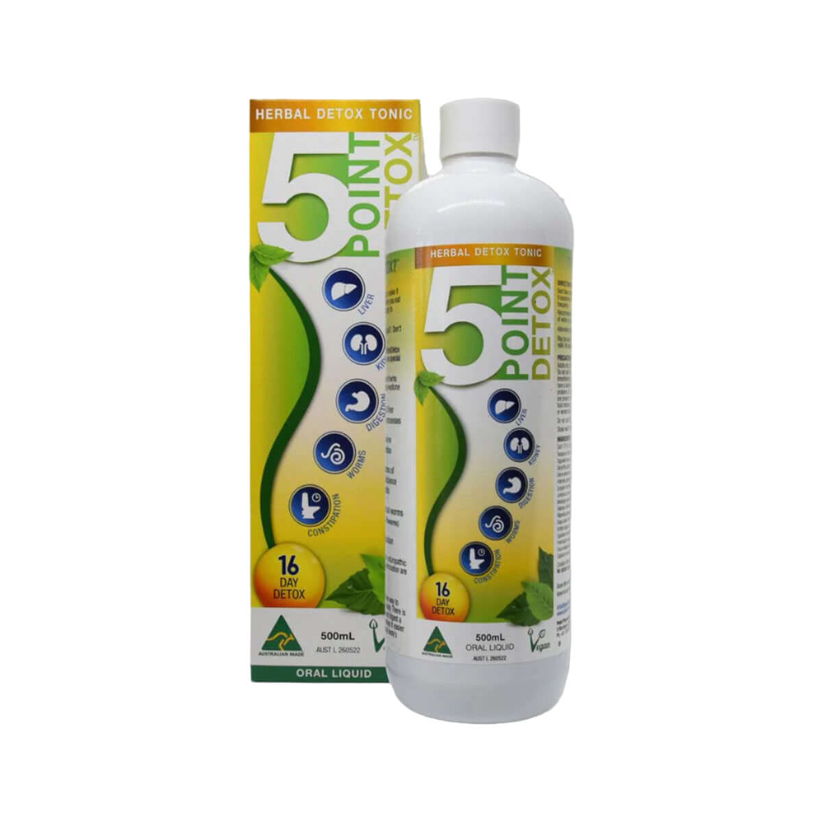 5PointDetox (Herbal Detox Tonic) Oral Liquid 500ml - Alkaline World