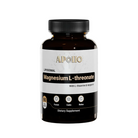 3D render of Apollo Nutraceuticals Liposomal Magnesium L-Threonate capsules, a magnesium supplement in a bottle with 90 capsules.