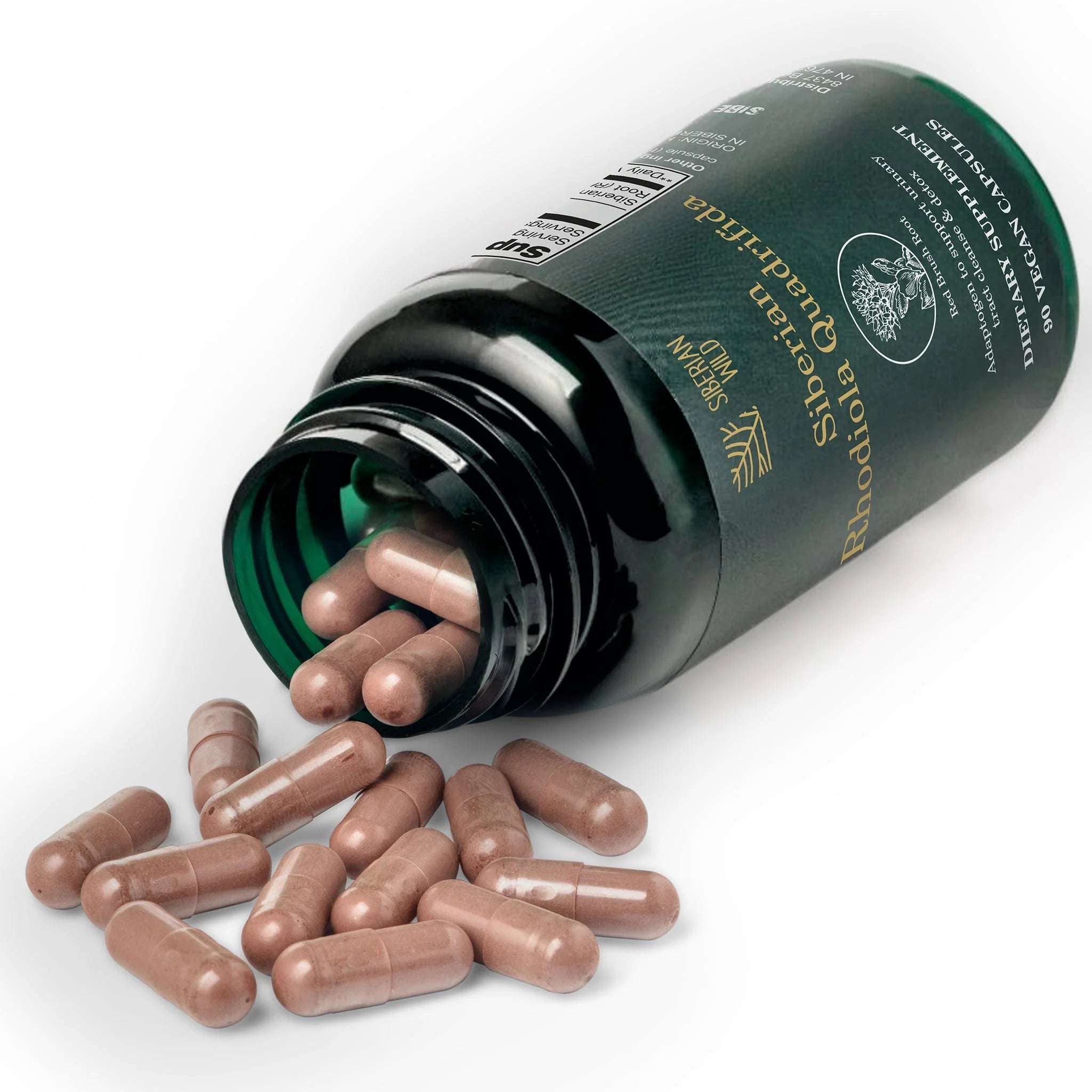 Siberian Wild Rhodiola Quadrifida Capsules – 350 mg – 90 Vegan Capsules