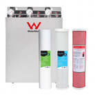 Aquarius Whole House Triple System with stainless steel cover, 20" x 4.5", for comprehensive water filtration and purification.
