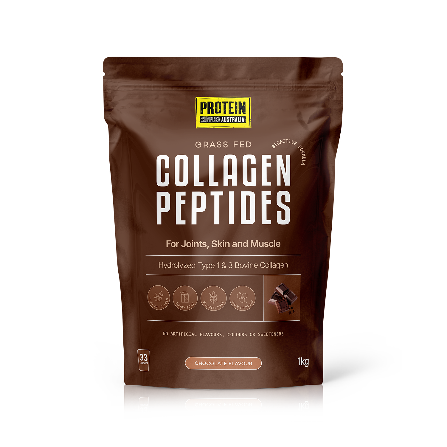 PSA Collagen Peptides Chocolate 1kg pouch