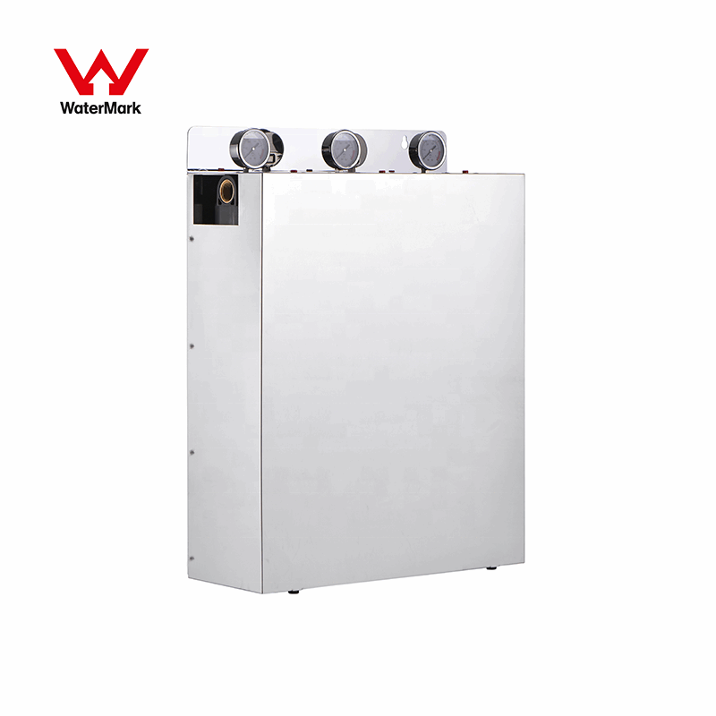 Aquarius Whole House Triple System water filter with stainless steel cover, 20" x 4.5", ideal for home water purification