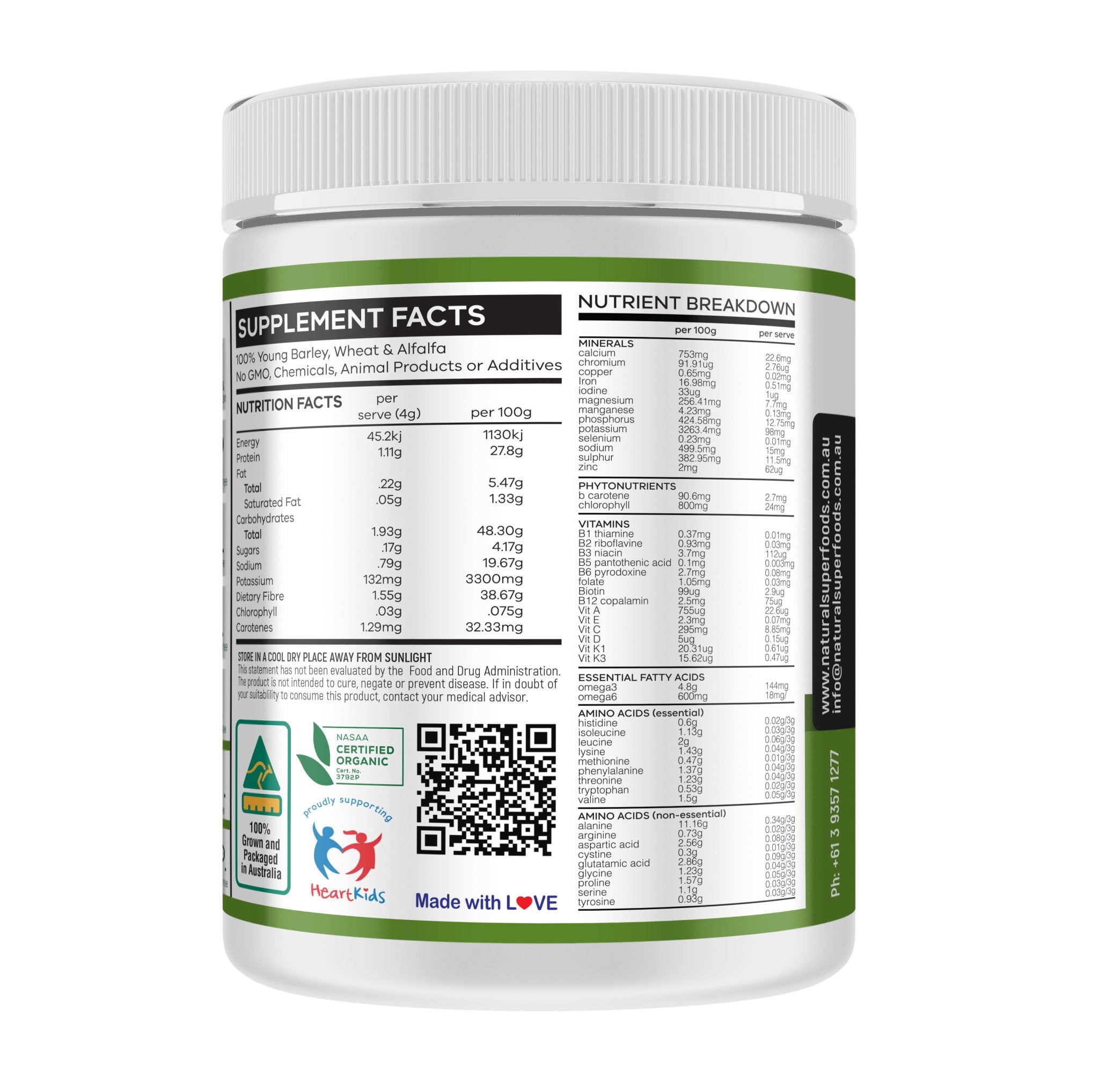 Alkaline Organic Greens 200g - Alkaline World