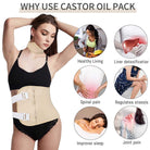 Full pack of beige organic castor oil from Alkaline World, showing multiple bottles in a natural setting.