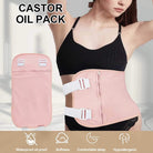Pink organic castor oil pack by Alkaline World, featuring a soft pink cloth and castor oil for natural healing and skincare.