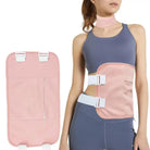 Pink organic castor oil pack by Alkaline World, featuring a cloth wrap for soothing herbal application on the skin.