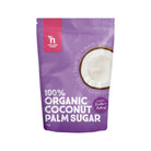 Organic coconut palm sugar by Alkaline World, 1kg, natural, unrefined coconut sugar in a clear container with a brown sugar appearance.