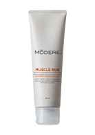 Alkaline World Modere Muscle Rub 125ml in a white jar with a blue label, designed for muscle relief and soothing application.
