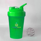 Black Alkaline World 400ml shaker bottle with secure lid and mixing ball for protein shakes and smoothies.