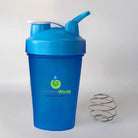 Black Alkaline World 400ml shaker bottle with a secure lid and mixing ball for smoothies and protein shakes.