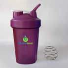 Black Alkaline World Shaker Bottle, 400ml, with a leak-proof lid and mixing ball, ideal for protein shakes and smoothies.