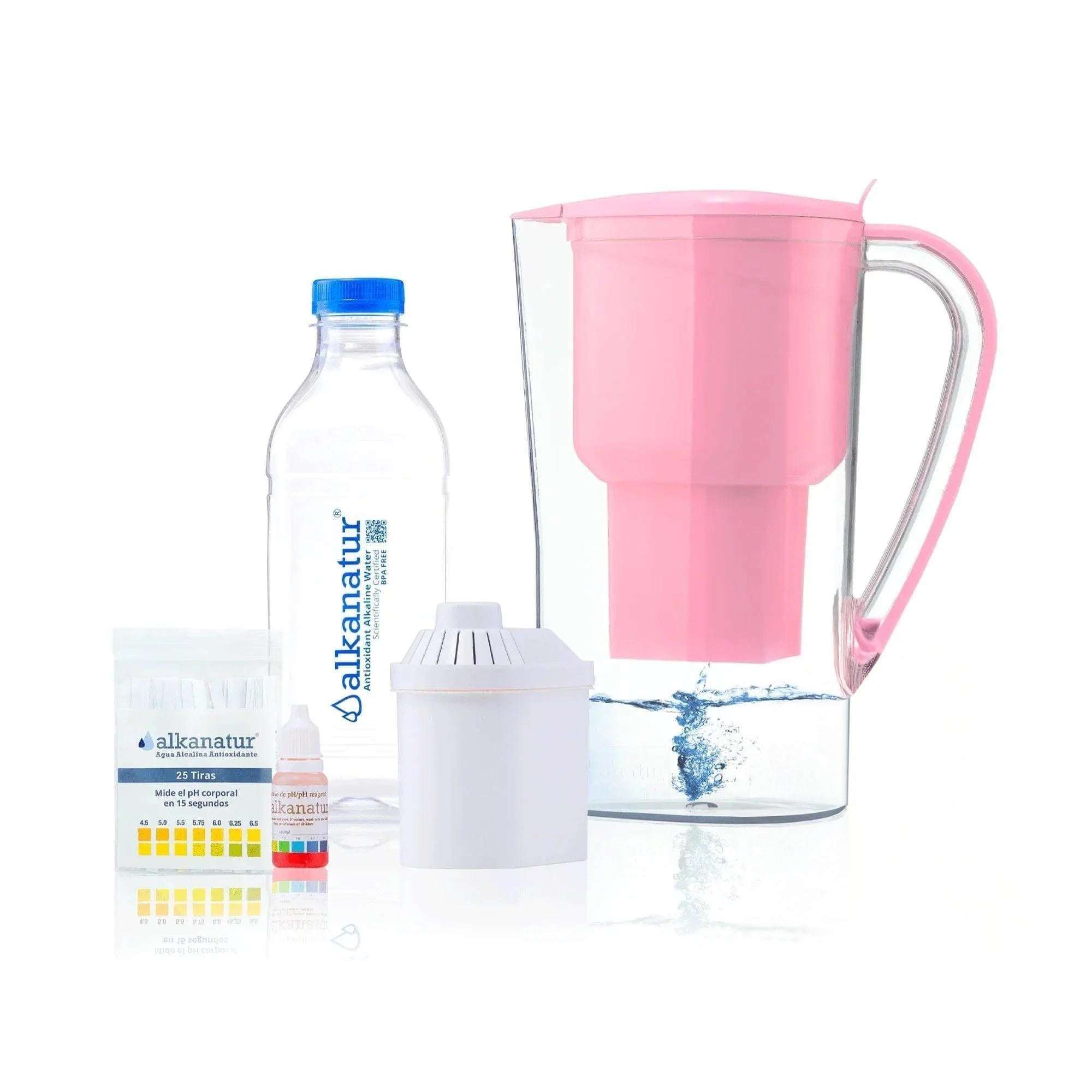 Alkanatur Alkaline Ionised Antioxidant Jug Pink - Alkaline World
