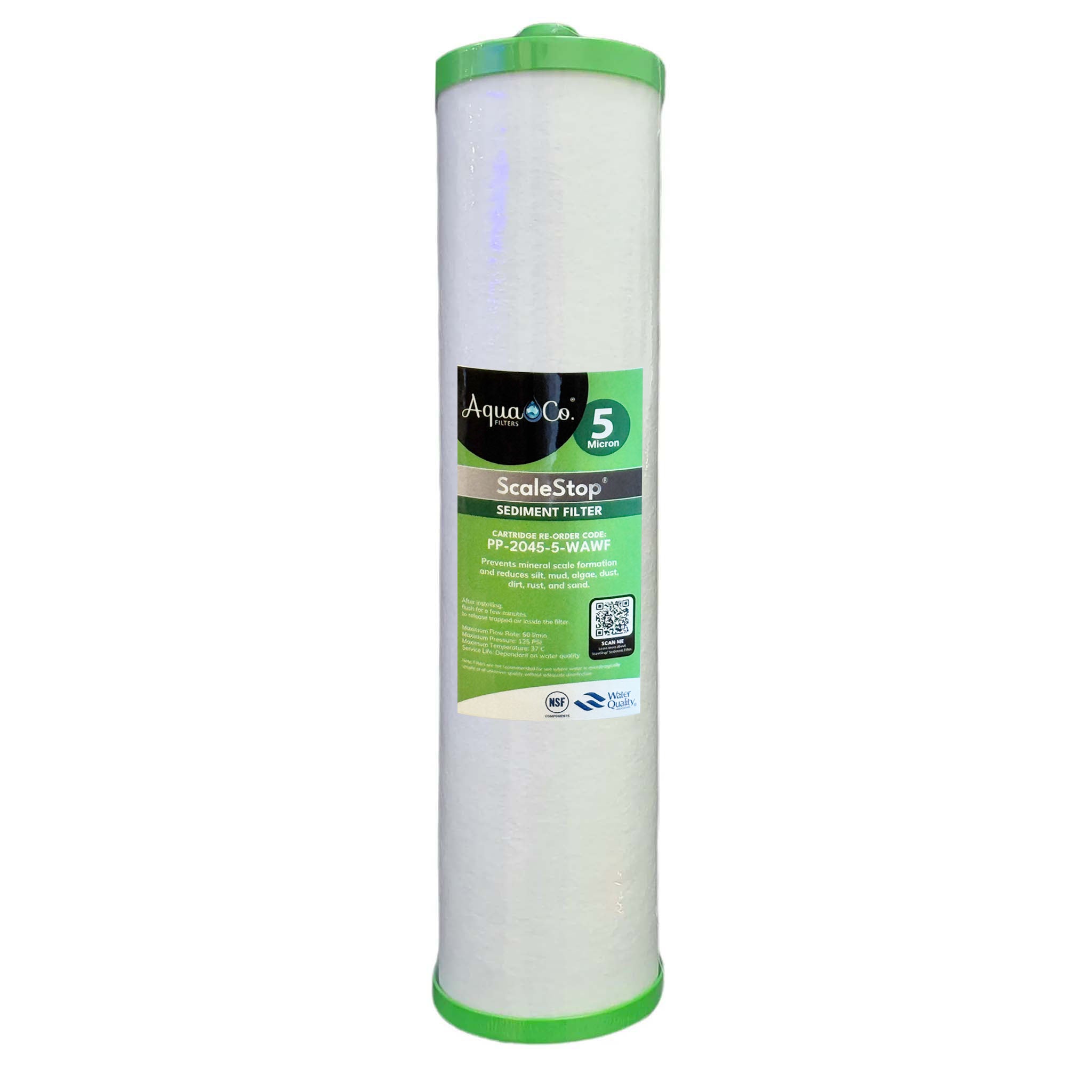 AquaCo ScaleStop Sediment Filter Cartridge - 20" x 4.5" - Alkaline World