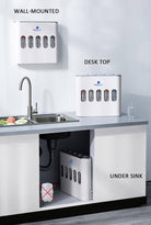 Aquarius Water M25 Bench Top Alkaline Ionized Water Filter system showing the compact filter unit on a countertop.