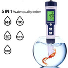Aquarius Water 5 in 1 Digital Meter TDS EC Salinity TEMP PH Water Tester - Alkaline World