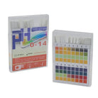 Aquarius Water pH test strips for saliva and urine, 100 strips, showing color chart and strip with test sample.