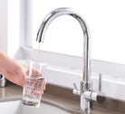 Gold Aquarius Water 3-way mixer tap with umbrella style design and 360-degree rotation for versatile water control