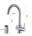 Aquarius Water 3-way mixer tap in gold with umbrella style design and 360-degree rotation for versatile water control.