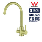 3 Way Mixer Tap Gold Umbrella Style 360 Rotation - Alkaline World