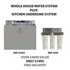 Aquarius Water Whole House Protection Pack A showing filters and water treatment components for comprehensive home water safety
