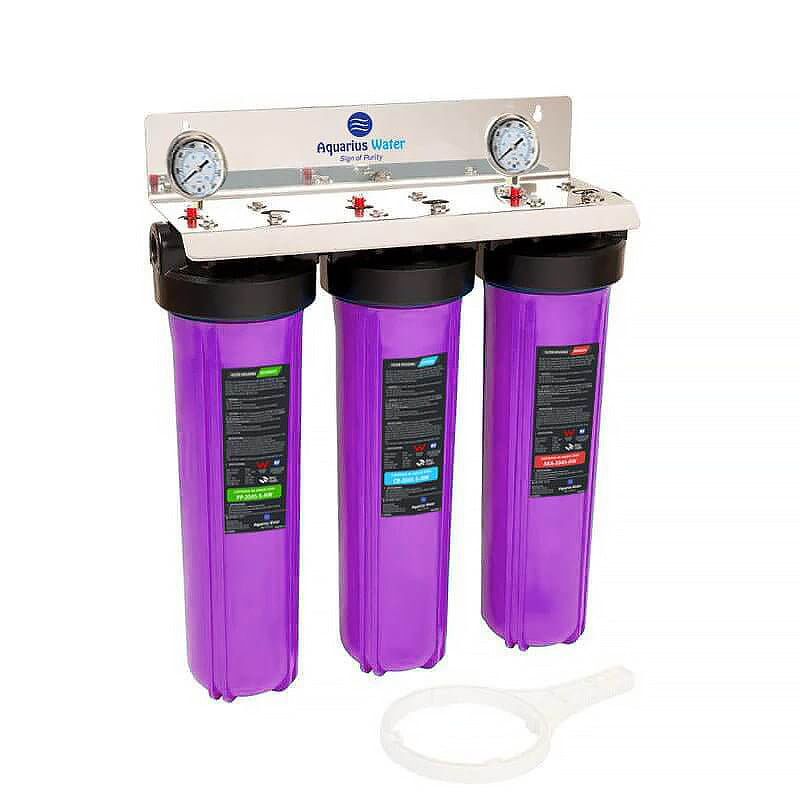 Fluoride Removal Whole-House Triple Filtering System 20" x 4.5" - Alkaline World