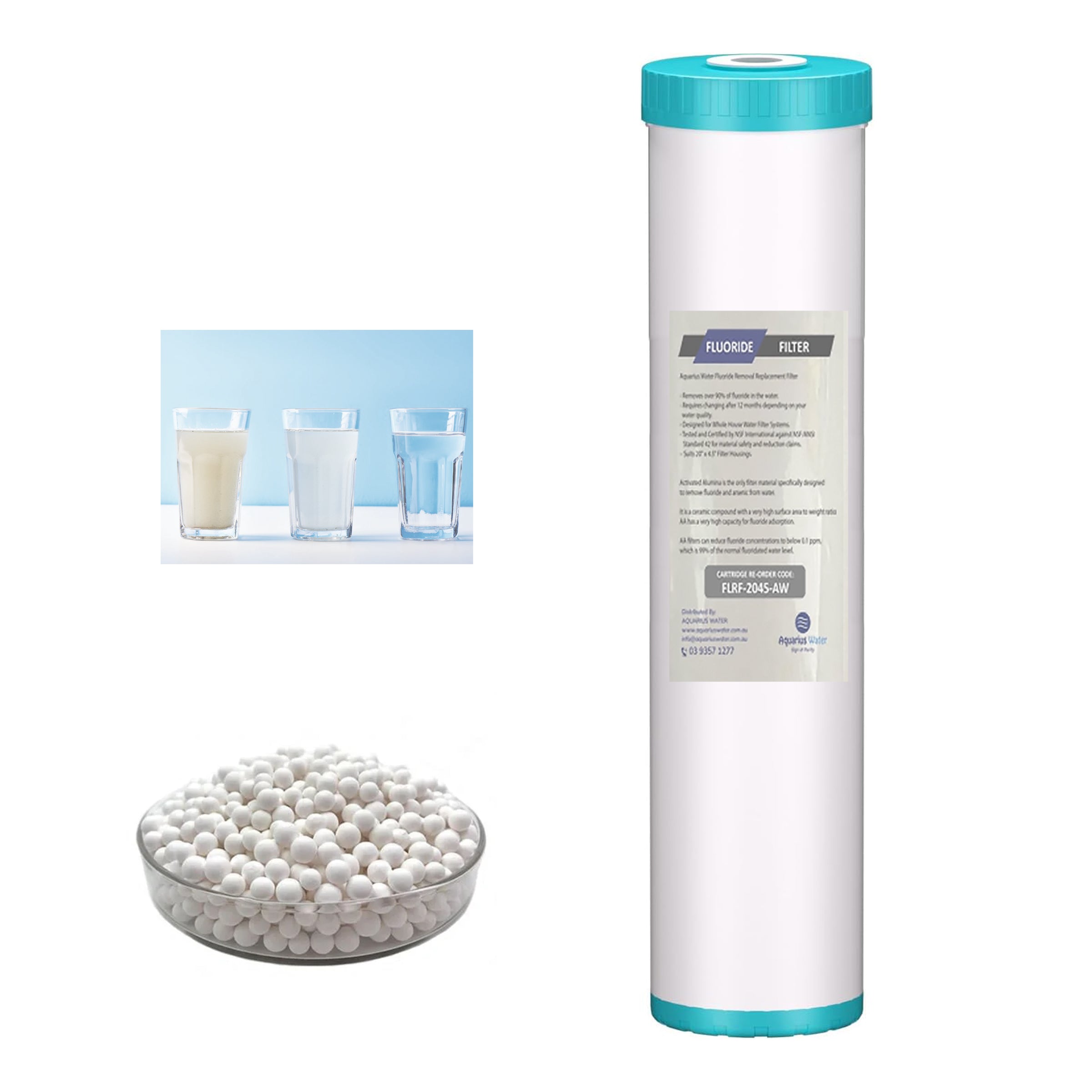 Fluoride Removal Whole-House Triple Filtering System 20" x 4.5" - Alkaline World