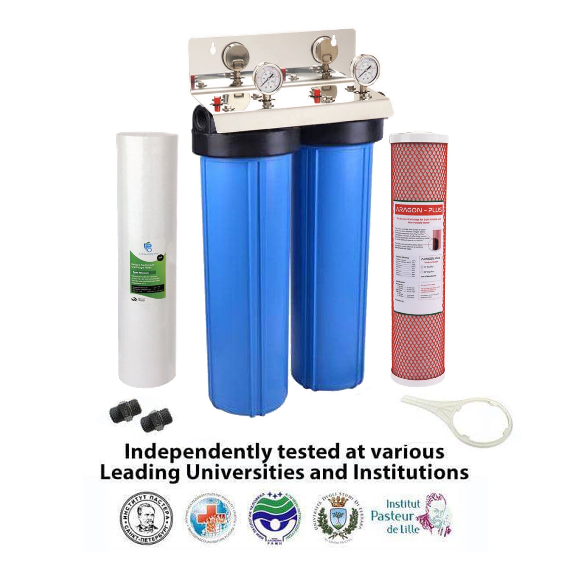 Aquarius Whole-House Twin Filtering System 20" x 4.5" - Alkaline World