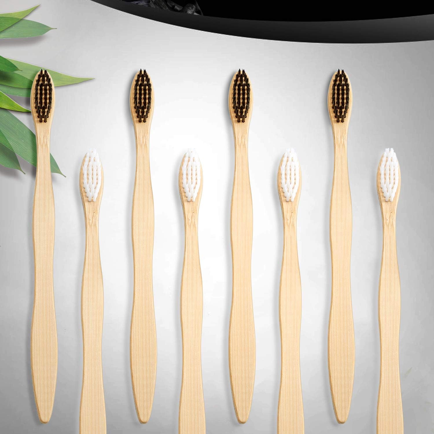 Bamboo Toothbrush with BPA - free Soft Bristles and Natural Wooden Handle - Alkaline World