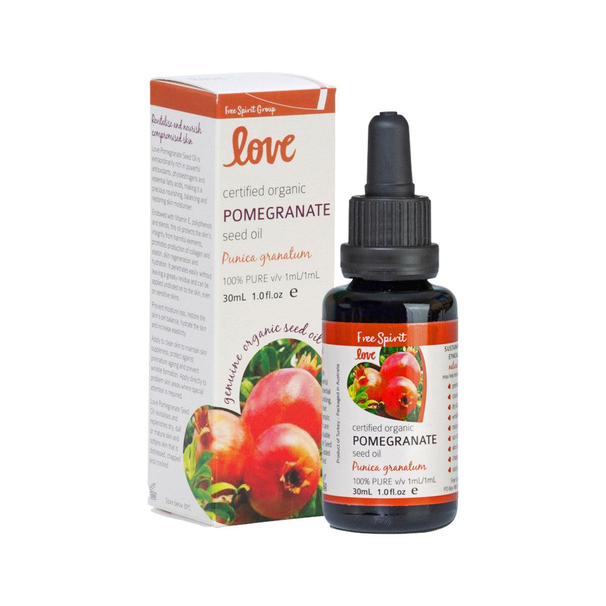Byron Bay (Free Spirit) Love Oils Organic Pomegranate Seed Oil 30ml - Alkaline World