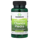 Swanson Full Spectrum Chanca Piedra 500 mg veggie capsules, showing the supplement bottle and capsules inside.