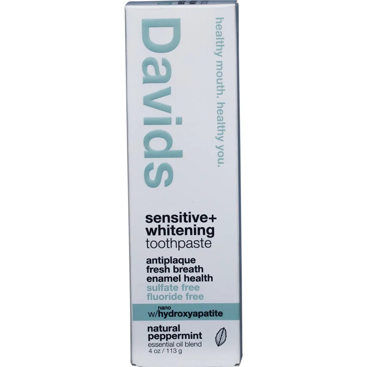 Davids Toothpaste Sensitive + Whitening Peppermint 113g - Alkaline World