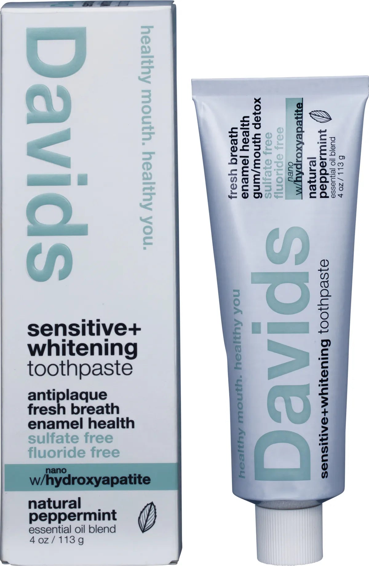 Davids Toothpaste Sensitive + Whitening Peppermint 113g - Alkaline World