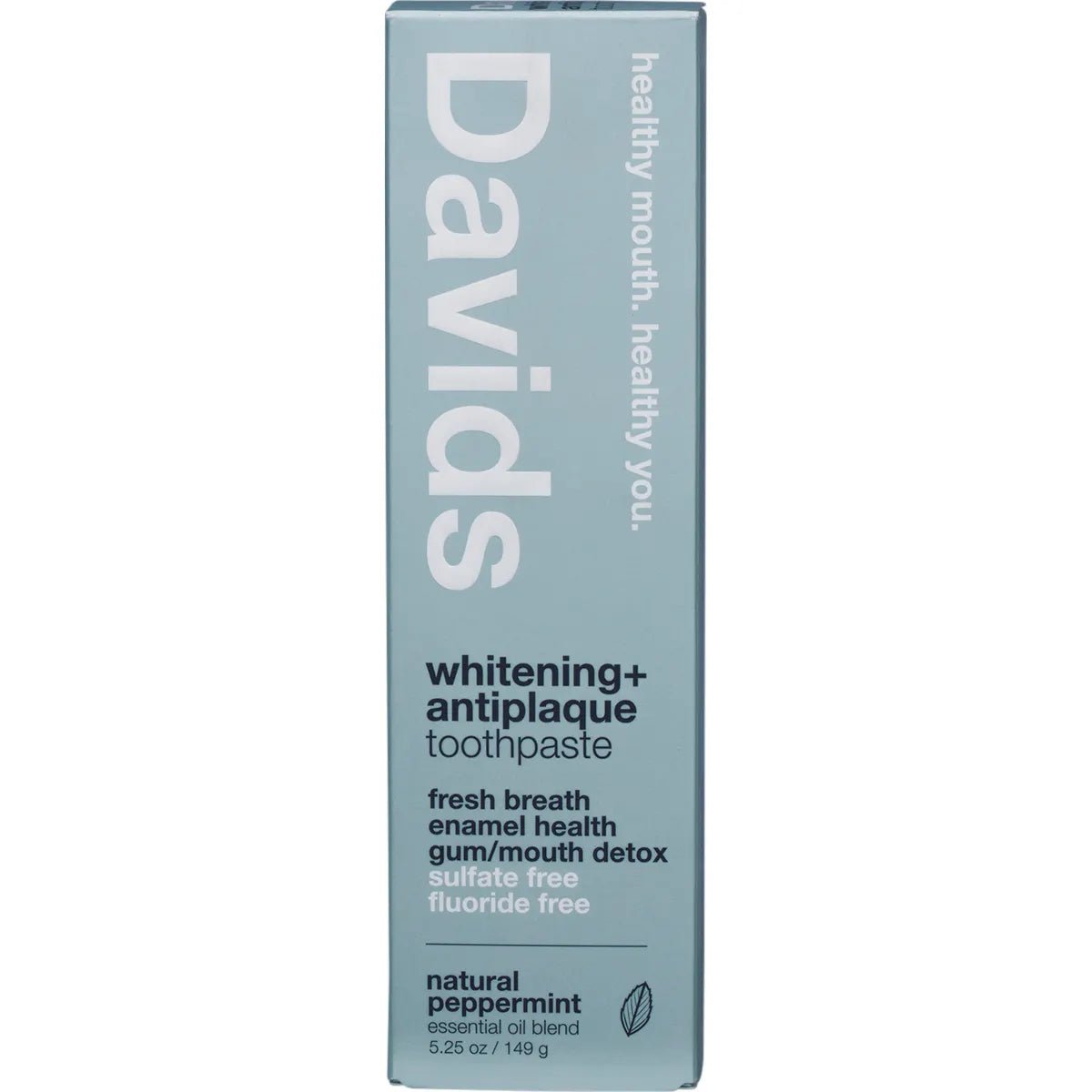 Davids Toothpaste Whitening + Antiplaque Peppermint 149g - Alkaline World