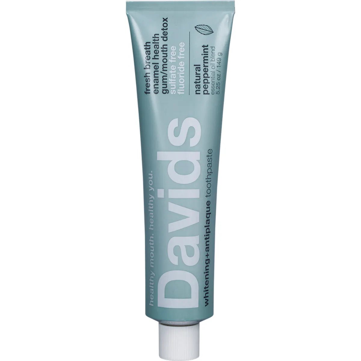 Davids Toothpaste Whitening + Antiplaque Peppermint 149g - Alkaline World