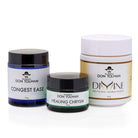 Don Tolman Healing Chrysm from Don Tolman Products, showing a vibrant, colorful healing crystal compound in a clear container.