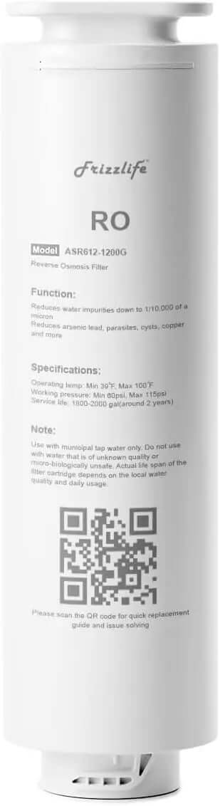 Frizzlife ASR612-1200G Replacement RO Filter Cartridge for PD1200 Reverse Osmosis System(2nd Stage) Frizzlife