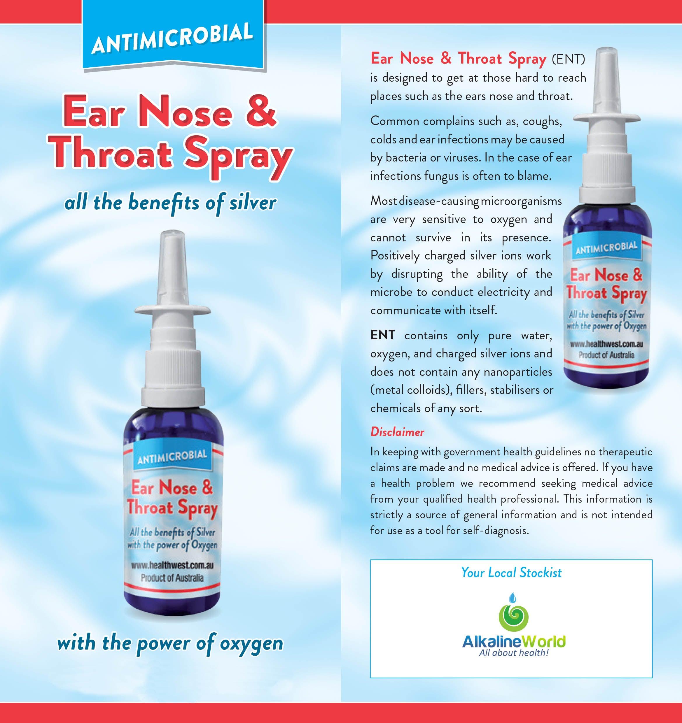 Healthwest Ear, Nose and Throat Spray 50ml - Alkaline World