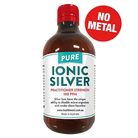 HealthWest Ionic Silver Practitioner Strength 100ppm bottle showing the silver solution in a clear glass container.
