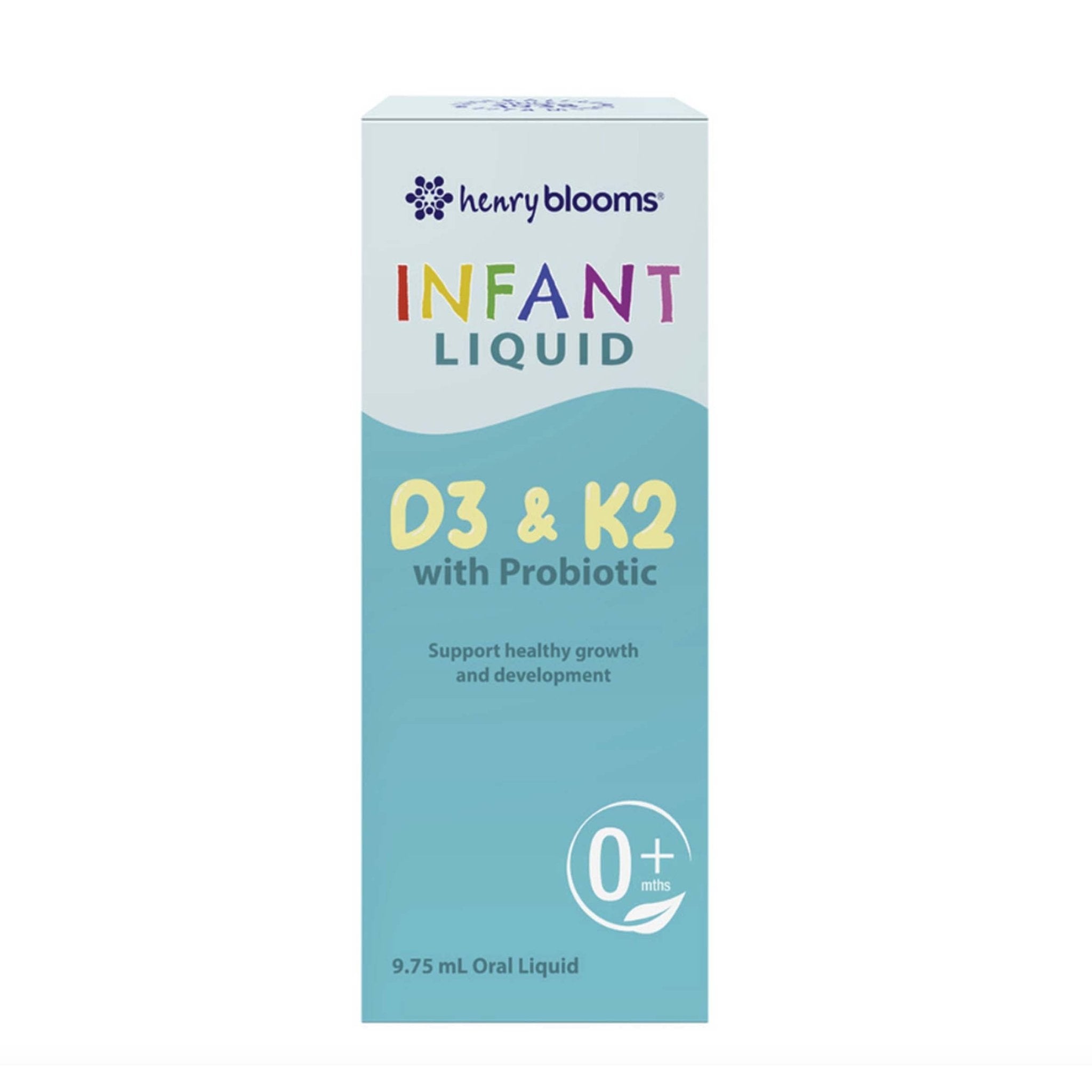 Henry Blooms Infant Liquid D3 & K2 with Probiotics 9.75ml - Alkaline World