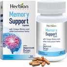 Herbion Naturals Memory Support multivitamin capsules in a clear bottle, designed to boost memory and cognitive health.