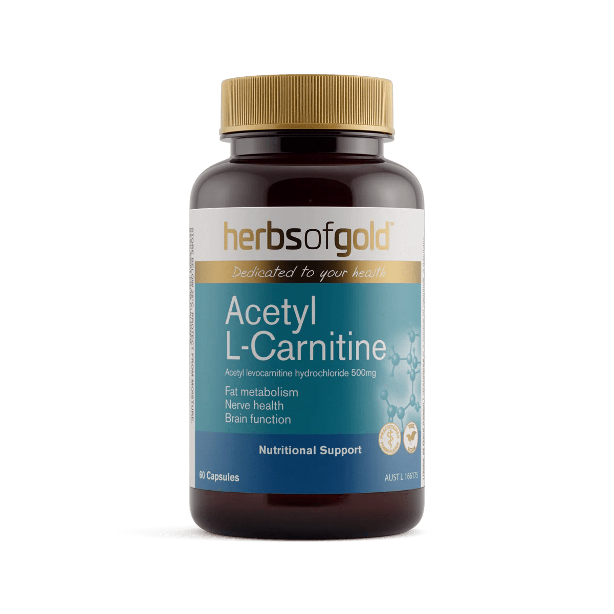 Herbs of Gold Acetyl L - Carnitine 60 Caps - Alkaline World