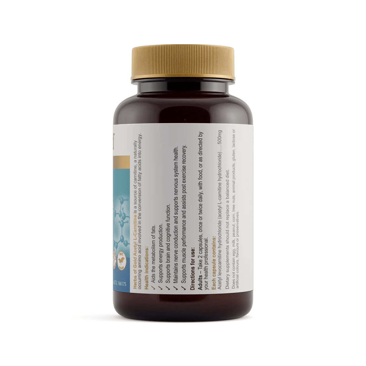 Herbs of Gold Acetyl L - Carnitine 60 Caps - Alkaline World