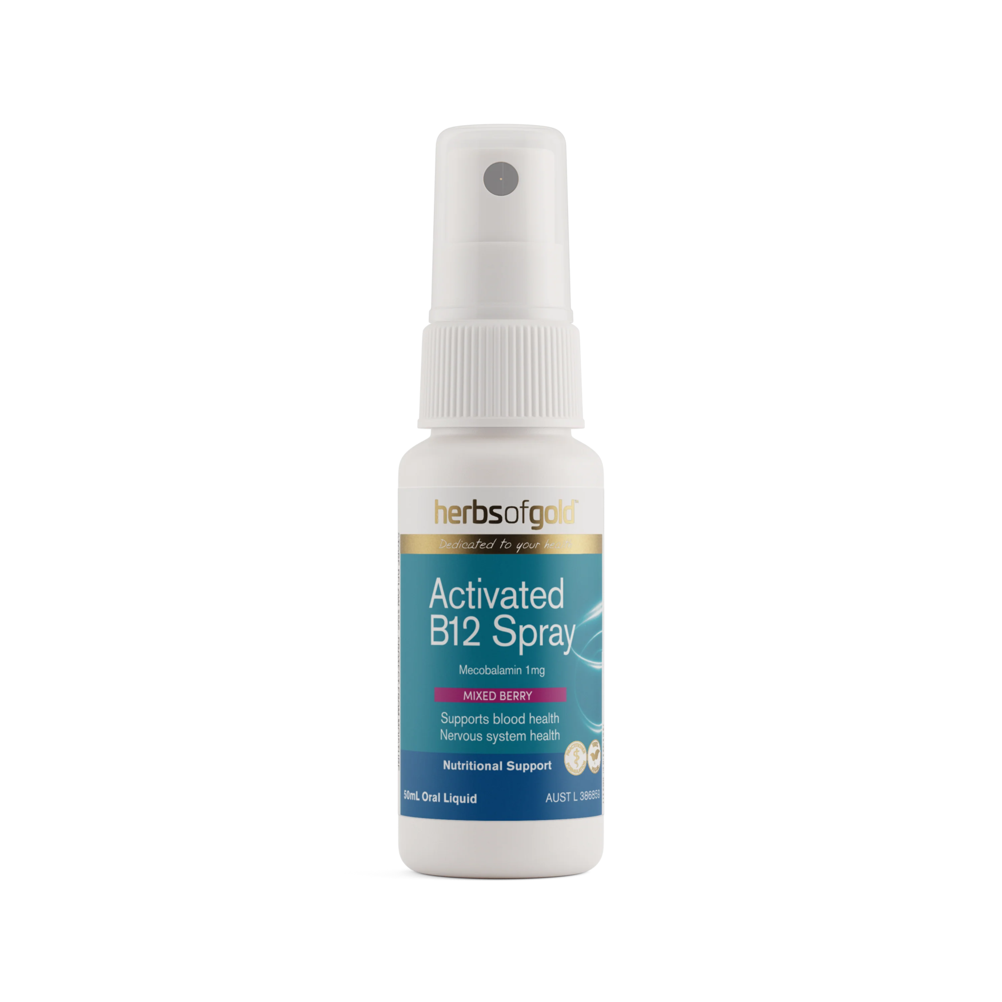 Herbs of Gold Activated B12 Spray 50mL - Alkaline World
