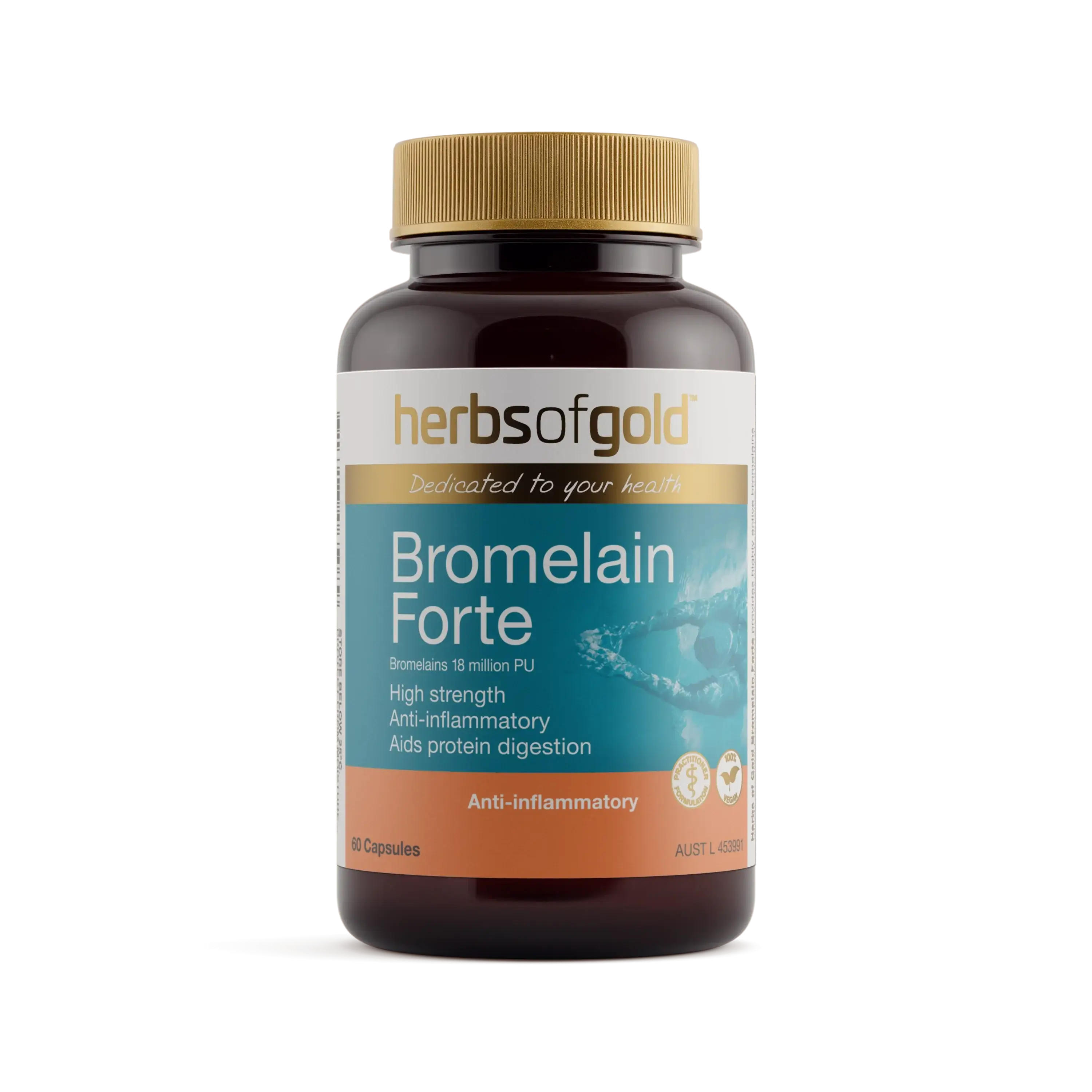 Herbs of Gold Bromelain Forte 60 Capsules - Alkaline World