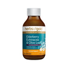 Herbs of Gold Elderberry Echinacea & Olive Leaf (Blackcurrant) Oral Liquid 200ml - Alkaline World