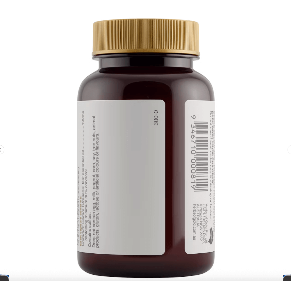 Herbs of Gold Organic Oregano Oil 60 Capsules - Alkaline World