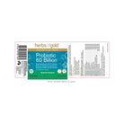 Herbs of Gold probiotic bottle with 60 capsules containing 60 billion CFU of beneficial probiotic bacteria.
