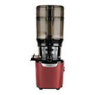 Red Kuvings AUTO10 PLUS Cold Press Juicer showing its compact design and stainless steel components.
