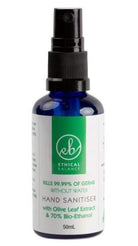 Kuvings Ethical Balance hand sanitizer bottle with label, clear plastic container, and pump dispenser.