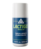 Lactigo Topical Sports Hydration Gel in 100ml tube, designed to keep athletes' skin hydrated during sports activities.